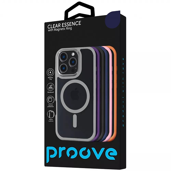 Фото - Чохол для смартфону
 Proove Clear Essence Case with Magnetic Ring iPhone 13 Pro Max Gray (PCCEIP13PM05)