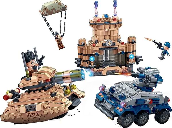 Фото - Пластиковый конструктор Banbao "Армия" 3 в 1 (515 Эл.) Танковый бой 2 (6251)