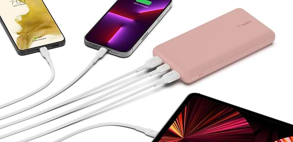 Фото - Батарея мобильная Belkin 20000mAh 15W Dual USB-A USB-C Rose Gold (BPB012BTRG)