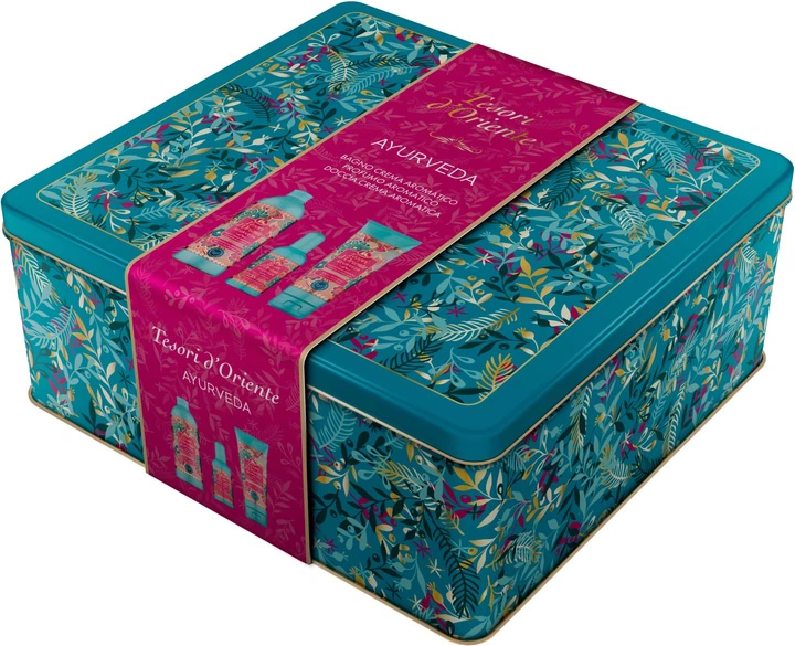Подарунковий набір для догляду за тілом Tesori d'Oriente METAL BOX АЮРВЕДА (8008970061603)
