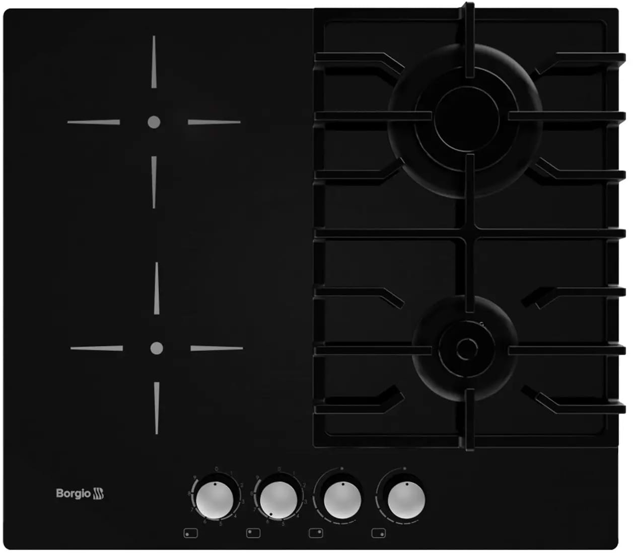Варочная панель комбинированная Borgio VСG 622 Black GLASS FFD - Фото 1