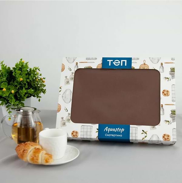 Фото - Скатертина прямокутна ТЕП Aquastop 150х200 см Brownie (С-04189_29837)