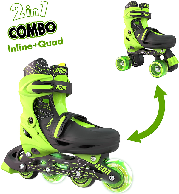Фото - Ролики Neon Combo Skates Салатовый (Размер 34-37)(NT10G4)