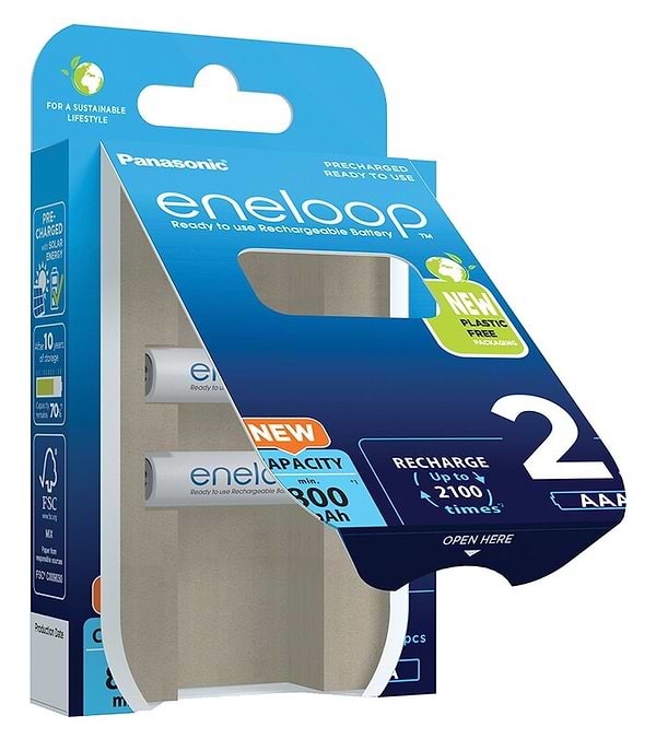 Фото - Акумулятор тип AAA Panasonic Eneloop AAA 800 2BP mAh NI-MH (BK-4MCDE/2BE)