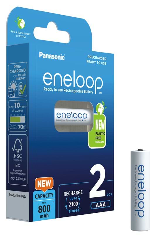 Фото - Акумулятор тип AAA Panasonic Eneloop AAA 800 2BP mAh NI-MH (BK-4MCDE/2BE)