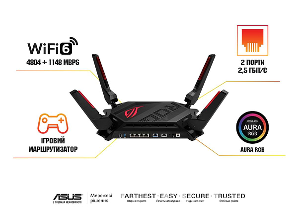 Фото - Маршрутизатор інтернет WiFi6 Asus GT-AX6000