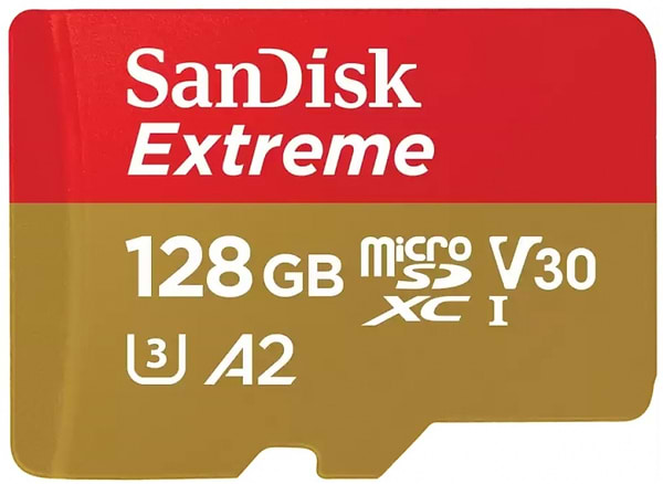 Фото - Карта пам'яті SanDisk microSD 128GB C10 UHS-I U3 Extreme V30 (SDSQXAA-128G-GN6MN)