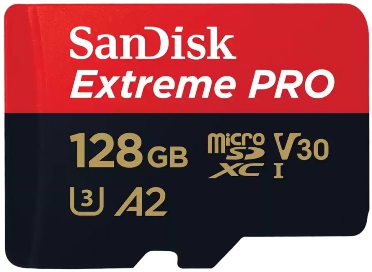 Карта пам'яті SanDisk microSD 128GB C10 UHS-I U3 Extreme Pro V30+SD (SDSQXCD-128G-GN6MA) - Фото 1