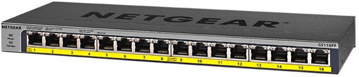 Фото - Коммутатор локальної мережі (Switch) Netgear GS116PP-100EUS