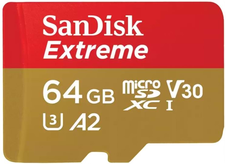Карта пам'яті SanDisk microSD 64GB C10 UHS-I U3 Extreme V30 (SDSQXAH-064G-GN6MN) - Фото 1