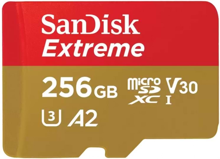 Карта памяти SanDisk microSD 256GB C10 UHS-I U3 Extreme V30 (SDSQXAV-256G-GN6MN) - Фото 1