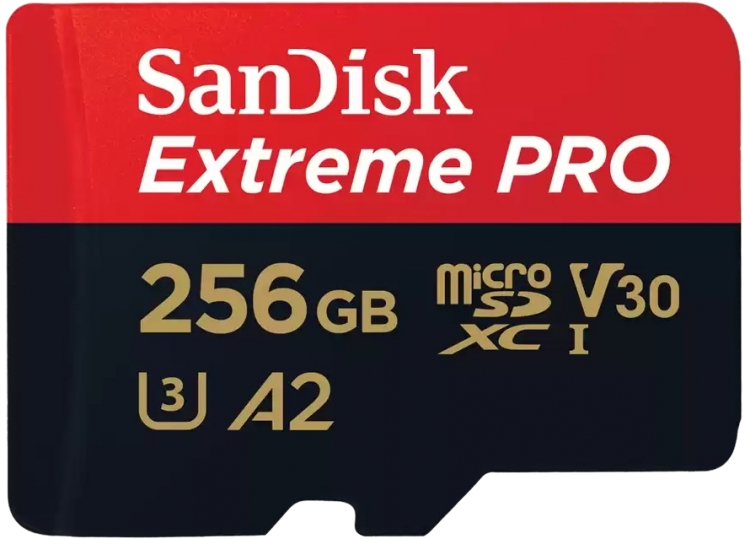 Карта пам'яті SanDisk microSD 256GB C10 UHS-I U3 Extreme Pro V30+SD (SDSQXCD-256G-GN6MA) - Фото 1