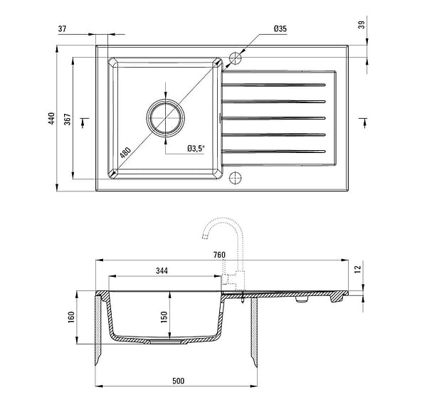 Фото - Мийка кухонна Deante Zorba (ZQZ_7113)