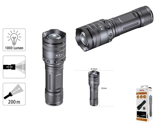 Фото - Фонарь Hama Ultra Pro LED Torch L1000 Black (00185801)