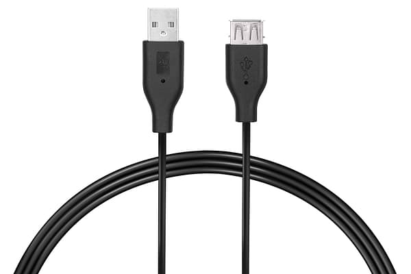 Фото - Кабель USB type A - USB type A 2E USB 2.0 AM/AF 3 m Black (2E-W-3168M3)