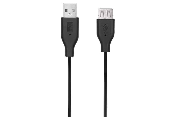 Фото - Кабель USB type A - USB type A 2E USB 2.0 AM/AF 3 m Black (2E-W-3168M3)