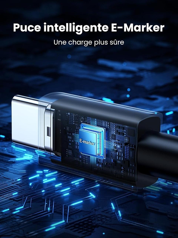 Фото - Кабель синхронизации данных UGREEN USB 3.1 Type-C M-M, 1 м, 240W L513 Black (45067)