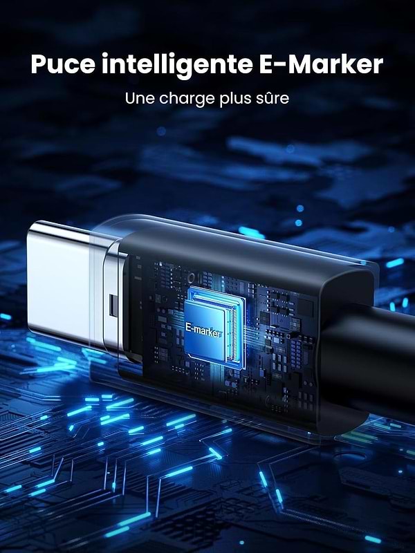 Фото - Кабель синхронізації даних UGREEN L513 USB-C to USB-C PD 3.1 240W 2m Space Gray (45068)