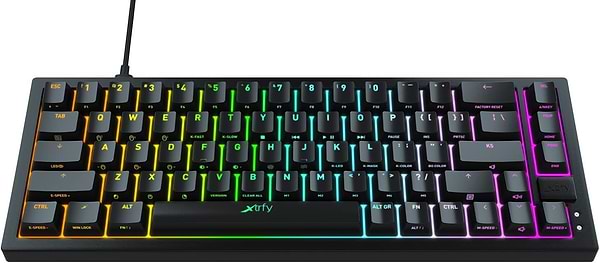 Фото - Клавіатура дротова ігрова Xtrfy K5 68 keys Kailh Red Hot-swap RGB Black (K5-RGB-CPT-Black-R-UKR)