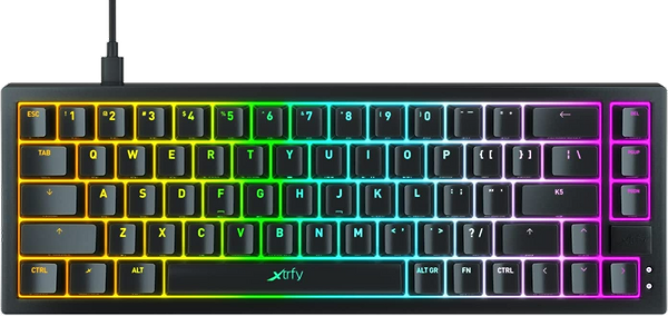Фото - Клавіатура дротова ігрова Xtrfy K5 68 keys Kailh Red Hot-swap RGB Black (K5-RGB-CPT-Black-R-UKR)