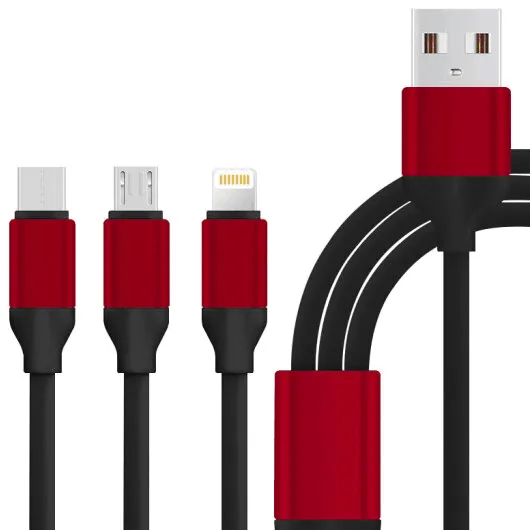 Кабель XOKO SC-320 Black 3 в 1 - Lightning Micro USB Type-C 1.20m (SC-320-BK)