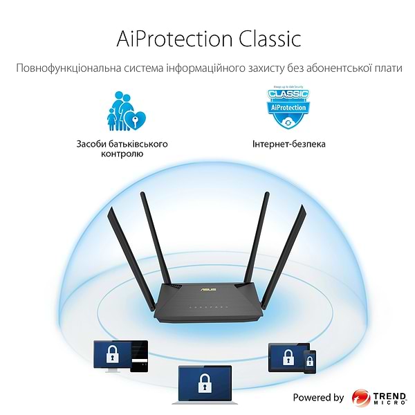 Фото - Маршрутизатор интернет WiFi6 Asus RT-AX1800U