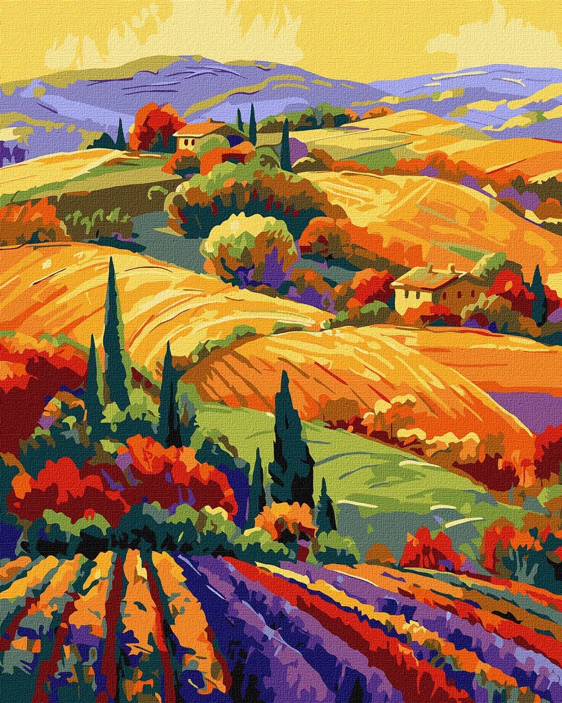 Картина за номерами Ideyka Барвистий краєвид ©art_selena_ua 40х50 см (KHO6352) - Фото 1