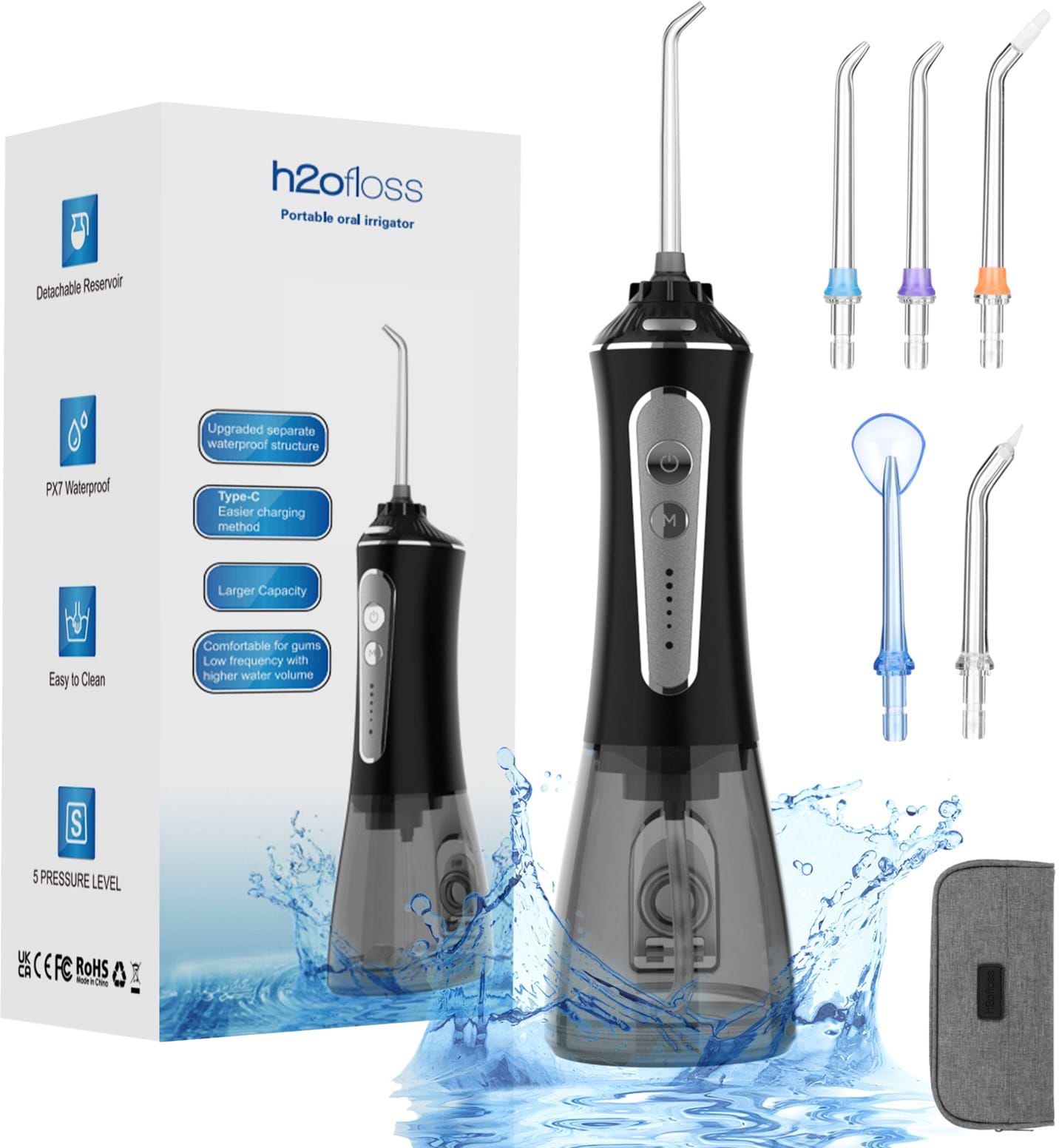 Іригатор H2OFloss HF-P11 Black - Фото 1