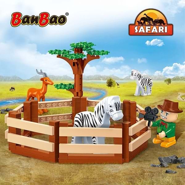 Фото - Пластиковый конструктор Banbao "Сафари" (136 Эл.) Зоопарк (6661)