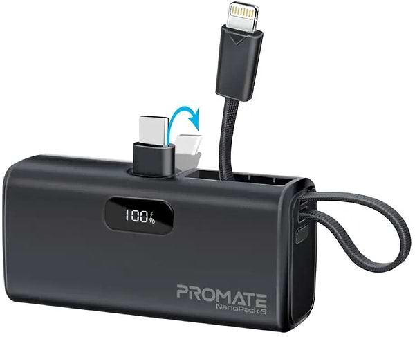 Фото - Батарея мобільна Promate 5000mAh (nanopack-5.black)