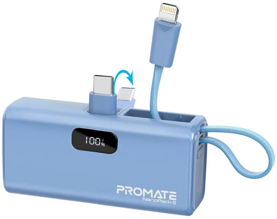 Батарея мобільна Promate 5000mAh (nanopack-5.navy) - Фото 1