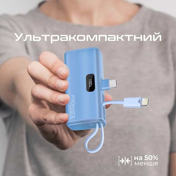 Фото - Батарея мобильная Promate 5000mAh (nanopack-5.navy)