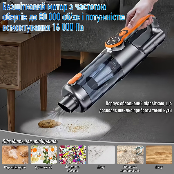 Фото - Пылесос ручной для автомобиля Suitu ST-126-Painted - Orange