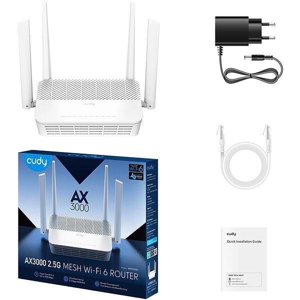 Фото - Маршрутизатор интернет WiFi6 Cudy WR3000H (73-00544)