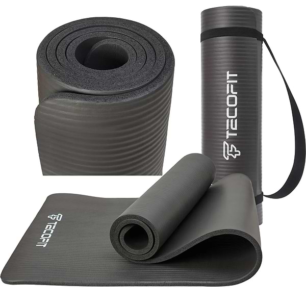 Фото - Килимок для йоги та фітнесу TECOFIT 183х61х1 см NBR Black (TOP20106462/2)