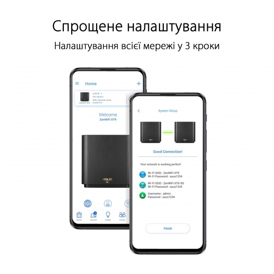 Фото - MESH система WiFi6 Asus ZenWiFi XT9 1-PK Black