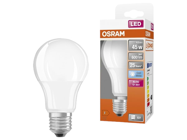 Фото - Лампочка светодиодная Osram LED E27 6,5Вт 4000K 600Лм CLA65 (4058075757608)