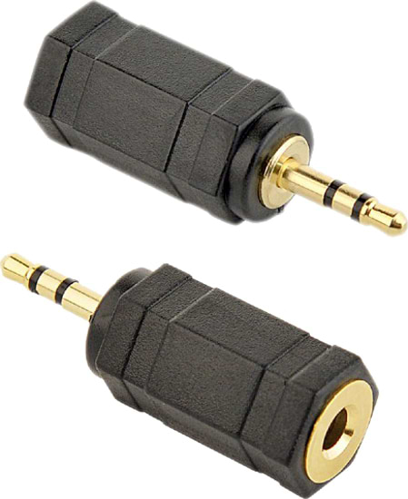 Перехідник аудіо Cablexpert 2.5 mm M-3.5 mm F Black (A-3.5F-2.5M) - Фото 1
