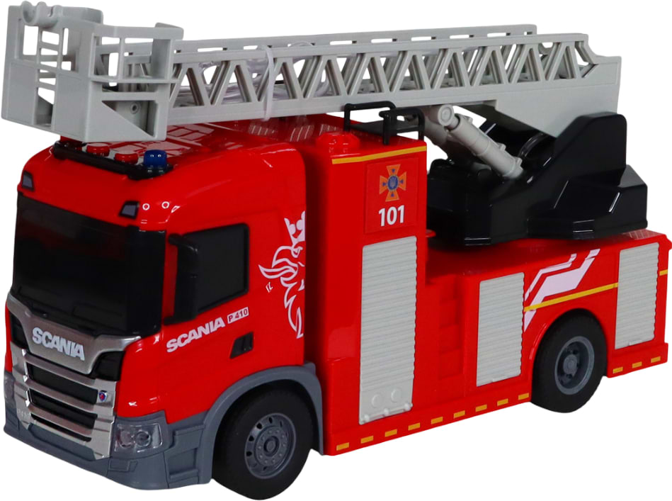 Наземная спецтехника TechnoDrive Big Truck – ПОЖАРНАЯ МАШИНА SCANIA (свет, звук, функ. воды) (6407KS) - Фото 1