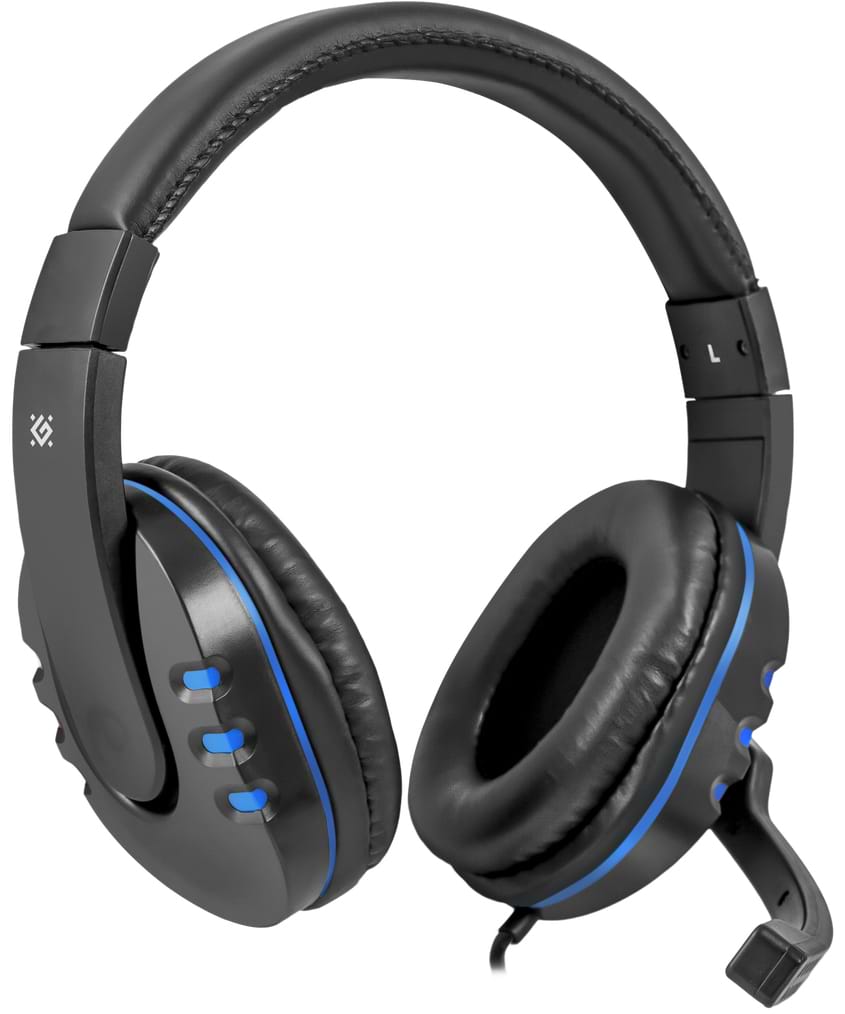 Гарнитура проводная игровая Defender Warhead G-160 Black/Blue (64118) - Фото 1