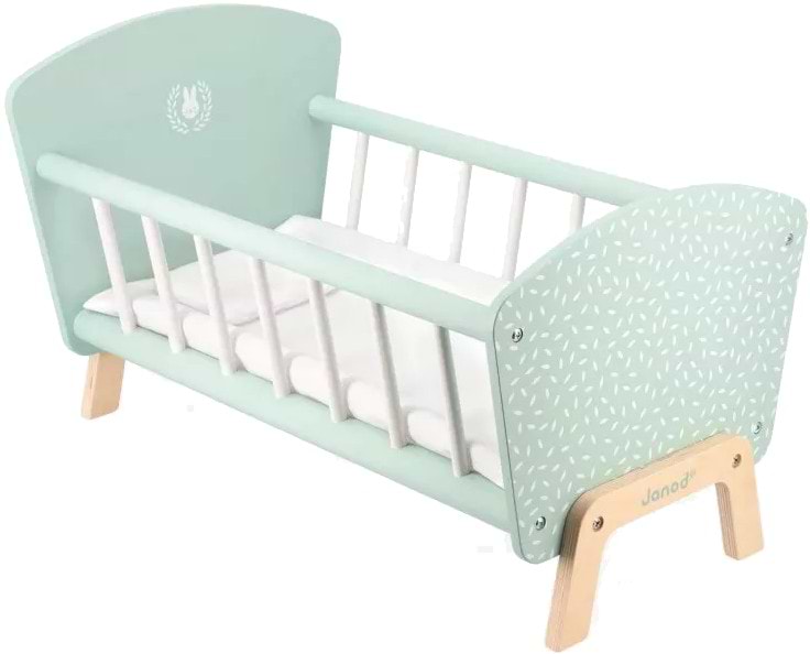 Меблі і будиночки для ляльки Janod ліжко м'ятне (J05902)