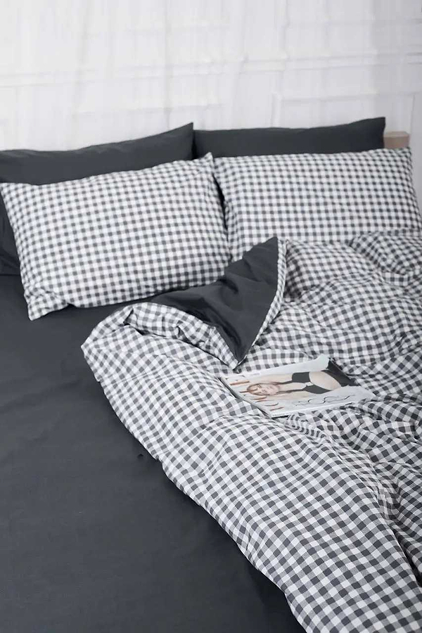 Фото - Пододеяльник полуторный евро Moon&Star Ranforce Elite Gray Square 160x220 см (MS-870000416)