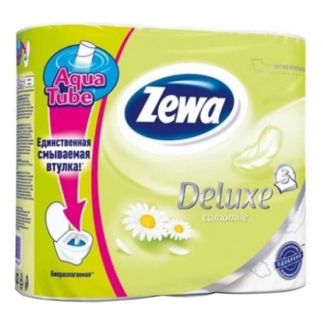 Туалетний папір Zewa Deluxe 3-слойная Ромашка Белая 4 шт. (7322540060133) - Фото 1