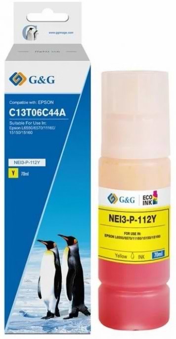 Чернила G&G Epson L15150/15160 Yellow pigm (G&G-C13T06C44A) - Фото 1