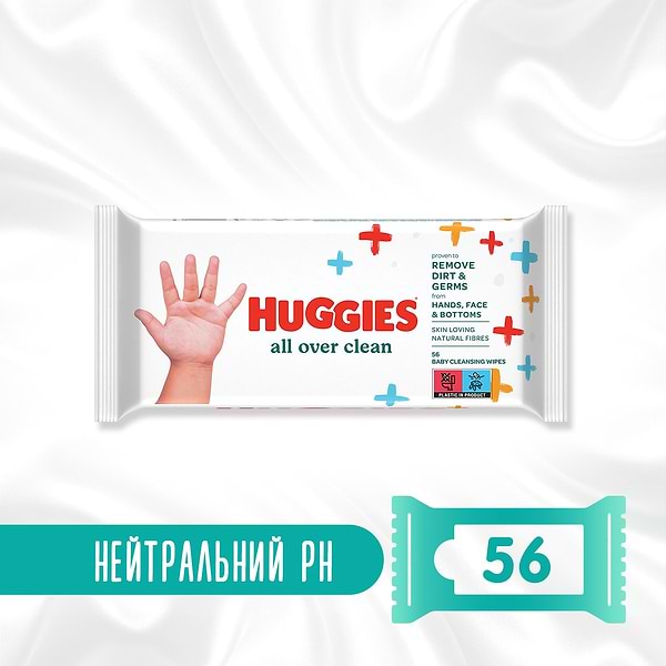 Фото - Салфетки влажные для детей Huggies All Over Clean, 56 шт.