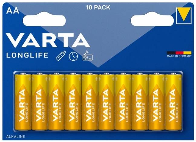 Батарейка тип AA Varta LONGLIFE AA BLI 10 ALKALINE - Фото 1