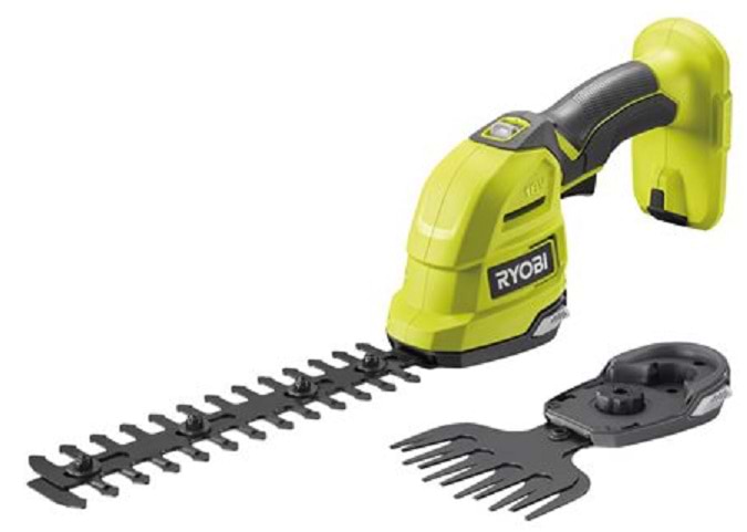 Ножницы аккумуляторные для газона Ryobi RY18GSA-0 + насадка-кусторез 18В ONE+ без АКБ и ЗУ - Фото 1