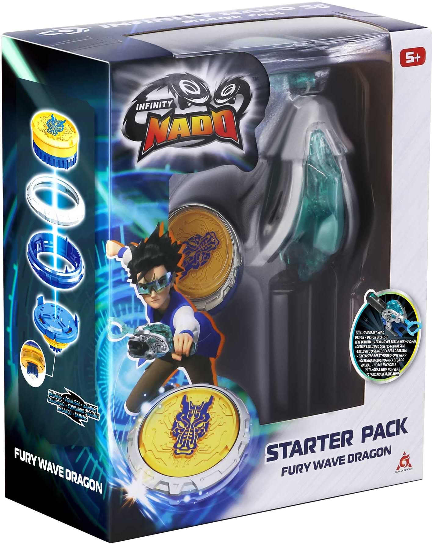 Дзига Auldey Infinity Nado VI серія Starter Pack Fury Wave Dragon (EU654111) - Фото 1