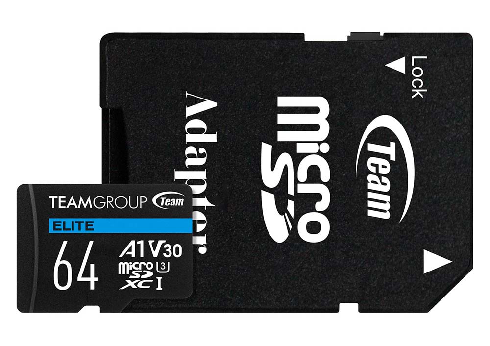 Карта пам'яті Team ELITE uSDXC 64GB UHS-I U3 V30 A1 RETAIL W/1Adapter (TEAUSDX64GIV30A103) - Фото 1