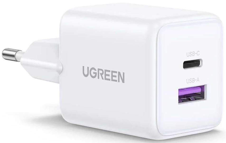 Мережевий зарядний пристрій UGREEN X516 30W 2-Port GaN Fast Charger White (65015) - Фото 1